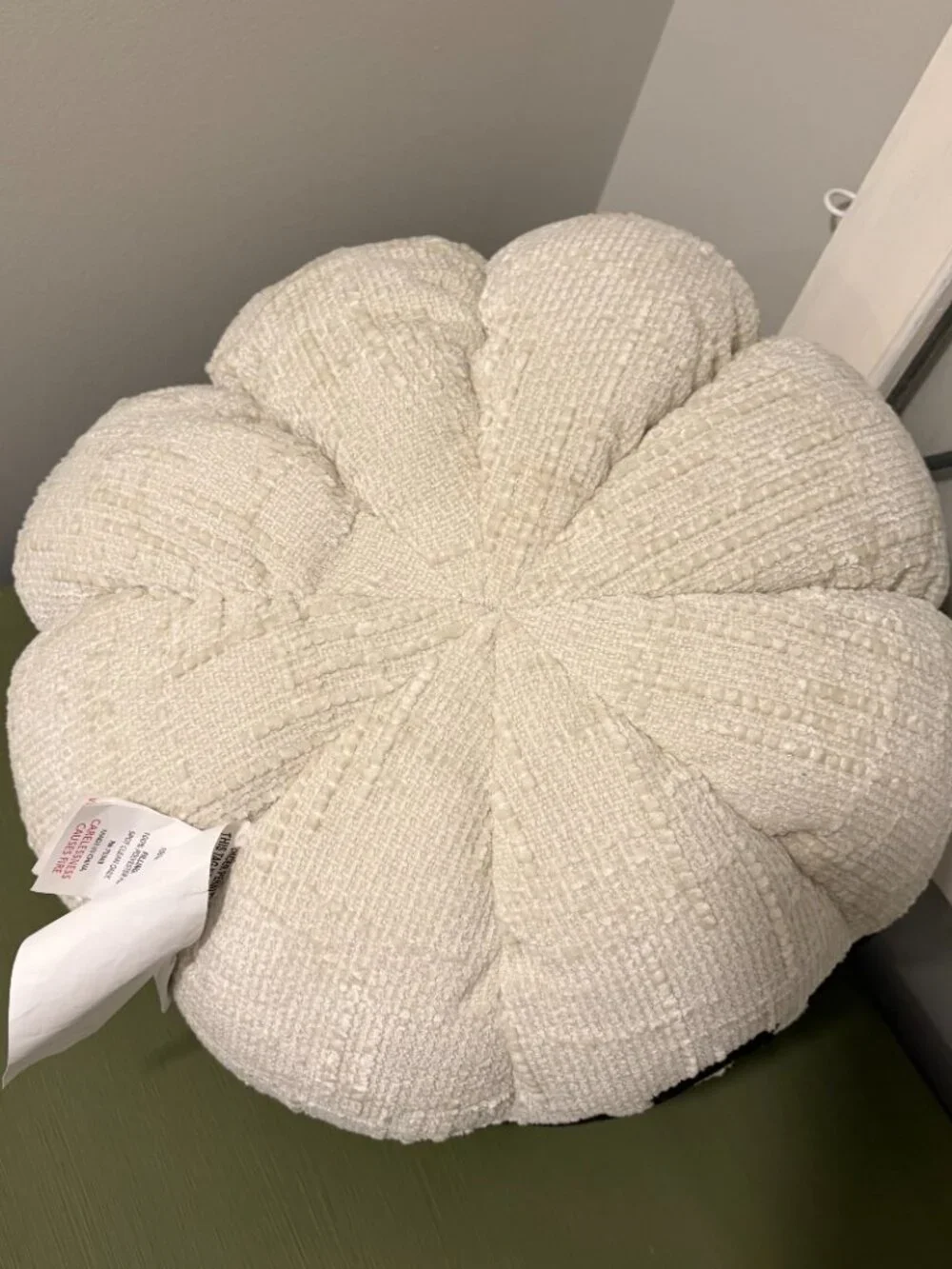 Martha Stewart Halloween Jack-O'-Lantern Pumpkin Decorative Pillow NWT white